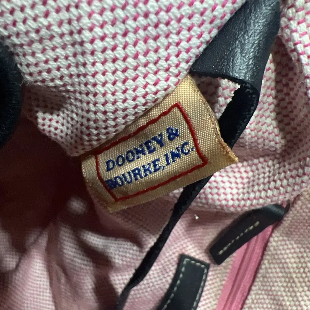 Vintage Dooney & Bourke Brown Canvas Leather Logo Latch Sac Hobo Shoulder Bag - Picture 8 of 12